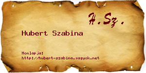 Hubert Szabina névjegykártya